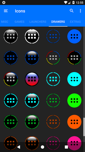 Teal and Black Icon Pack - Image screenshot of android app