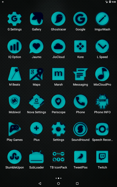 Teal and Black Icon Pack - Image screenshot of android app