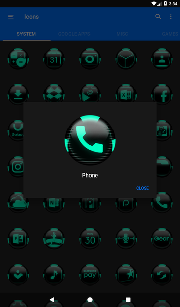Teal Icon Pack Style 6 - Image screenshot of android app