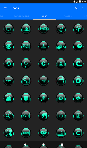 Teal Icon Pack Style 6 - Image screenshot of android app