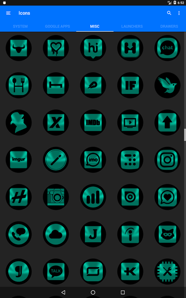 Oreo Teal Icon Pack - عکس برنامه موبایلی اندروید