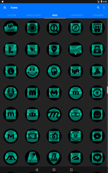 Oreo Teal Icon Pack - عکس برنامه موبایلی اندروید