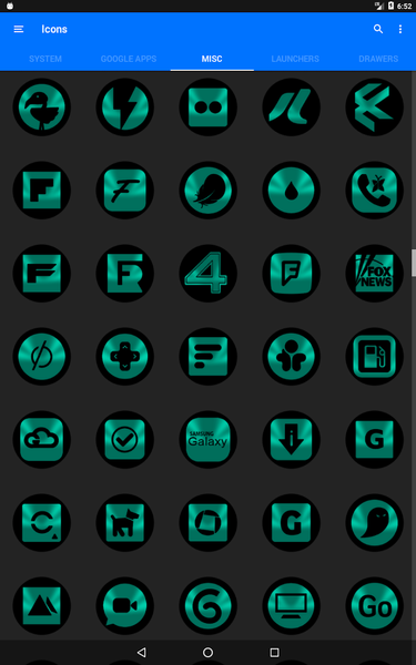 Oreo Teal Icon Pack - عکس برنامه موبایلی اندروید