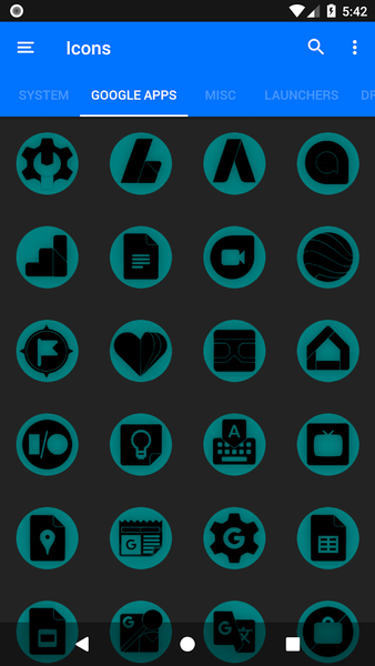 Oreo Teal Icon Pack P2 - Image screenshot of android app