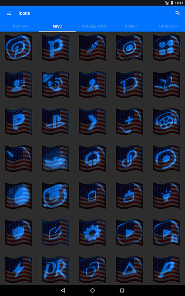 Usa Flag Blue Icon Pack - Image screenshot of android app