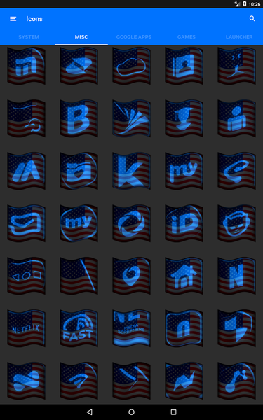 Usa Flag Blue Icon Pack - Image screenshot of android app