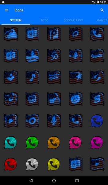 Usa Flag Blue Icon Pack - Image screenshot of android app