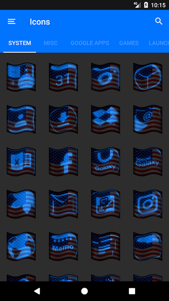 Usa Flag Blue Icon Pack - Image screenshot of android app
