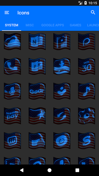 Usa Flag Blue Icon Pack - Image screenshot of android app