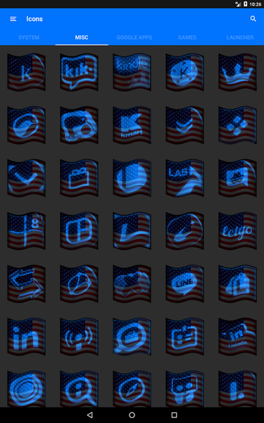 Usa Flag Blue Icon Pack - Image screenshot of android app