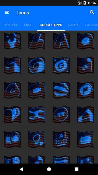 Usa Flag Blue Icon Pack - Image screenshot of android app
