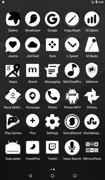 White and Black Icon Pack - عکس برنامه موبایلی اندروید