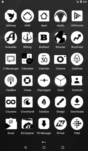 White and Black Icon Pack - عکس برنامه موبایلی اندروید