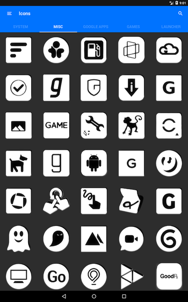 White and Black Icon Pack - عکس برنامه موبایلی اندروید