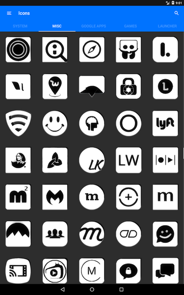 White and Black Icon Pack - عکس برنامه موبایلی اندروید