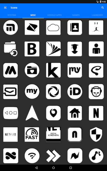 White and Black Icon Pack - عکس برنامه موبایلی اندروید