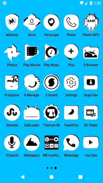 White and Black Icon Pack - عکس برنامه موبایلی اندروید