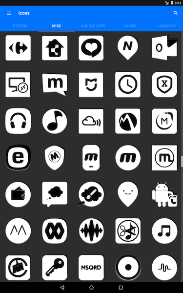 White and Black Icon Pack - عکس برنامه موبایلی اندروید