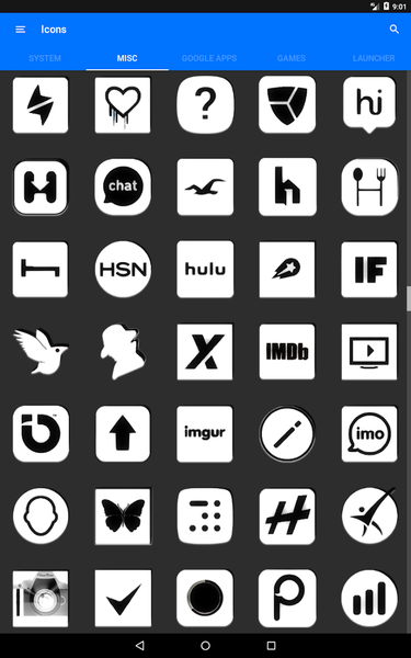 White and Black Icon Pack - عکس برنامه موبایلی اندروید