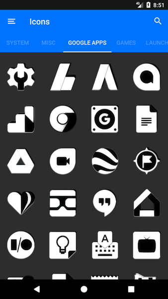 White and Black Icon Pack - عکس برنامه موبایلی اندروید