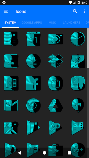 Wicked Cyan Icon Pack - عکس برنامه موبایلی اندروید