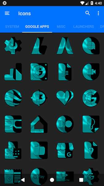 Wicked Cyan Icon Pack - عکس برنامه موبایلی اندروید