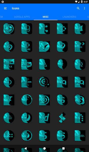Wicked Cyan Icon Pack - عکس برنامه موبایلی اندروید