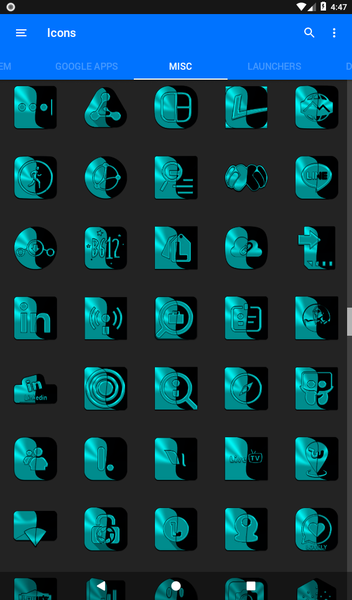 Wicked Cyan Icon Pack - عکس برنامه موبایلی اندروید
