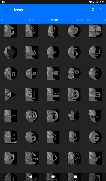 Wicked Grey Icon Pack - Image screenshot of android app