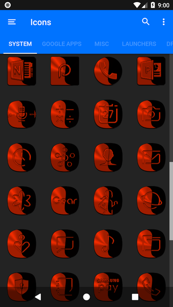 Wicked Red Orange Icon Pack - عکس برنامه موبایلی اندروید