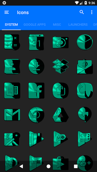 Wicked Teal Icon Pack - Image screenshot of android app
