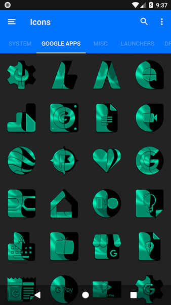 Wicked Teal Icon Pack - Image screenshot of android app