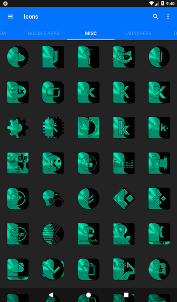 Wicked Teal Icon Pack - Image screenshot of android app