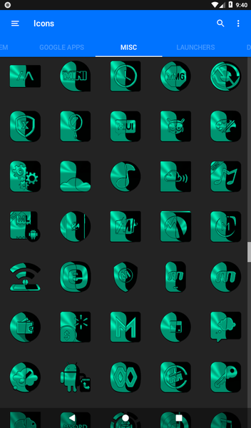 Wicked Teal Icon Pack - Image screenshot of android app