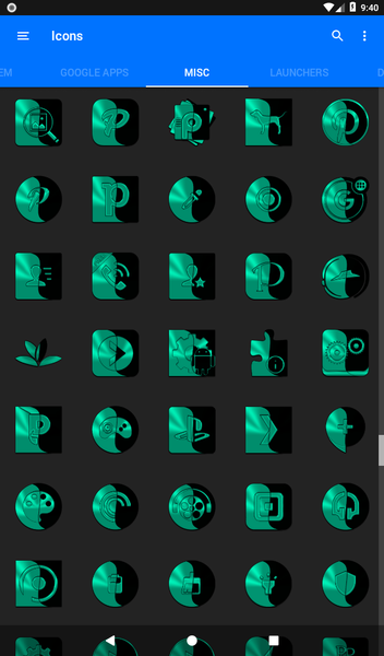 Wicked Teal Icon Pack - Image screenshot of android app