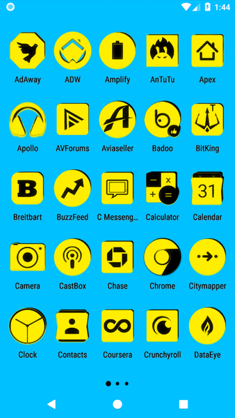 Yellow and Black Icon Pack - Image screenshot of android app
