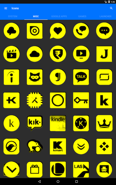 Yellow and Black Icon Pack - Image screenshot of android app