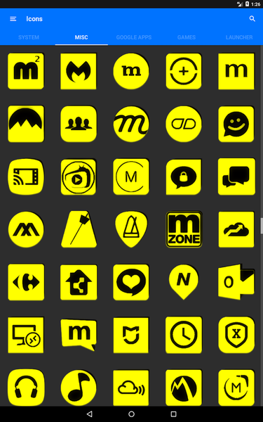 Yellow and Black Icon Pack - Image screenshot of android app
