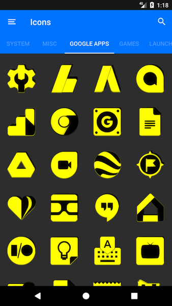 Yellow and Black Icon Pack - Image screenshot of android app