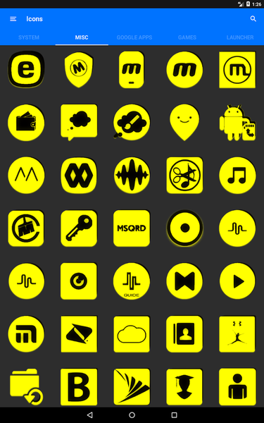 Yellow and Black Icon Pack - Image screenshot of android app