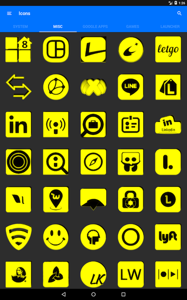 Yellow and Black Icon Pack - Image screenshot of android app