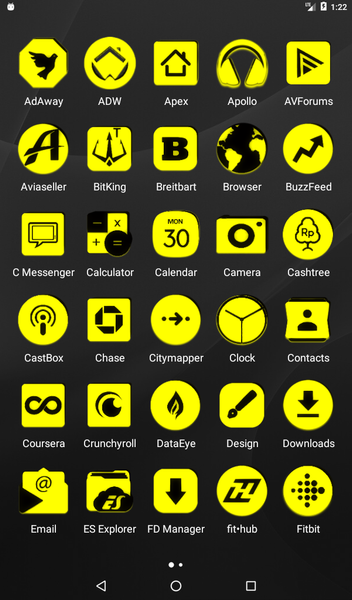Yellow and Black Icon Pack - Image screenshot of android app
