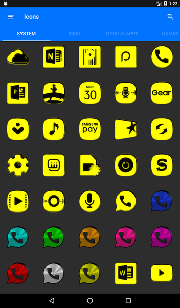 Yellow and Black Icon Pack - Image screenshot of android app