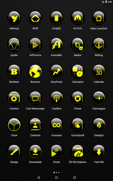 Yellow Glass Orb Icon Pack - عکس برنامه موبایلی اندروید
