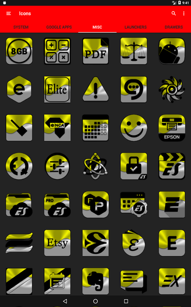 Half Light Yellow Icon Pack - Image screenshot of android app