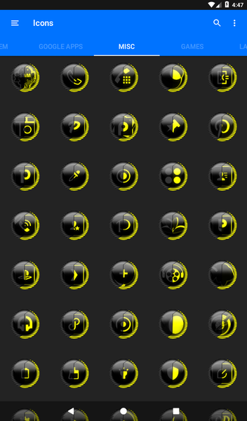 Yellow Icon Pack Style ۸ - عکس برنامه موبایلی اندروید
