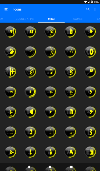 Yellow Icon Pack Style ۸ - عکس برنامه موبایلی اندروید