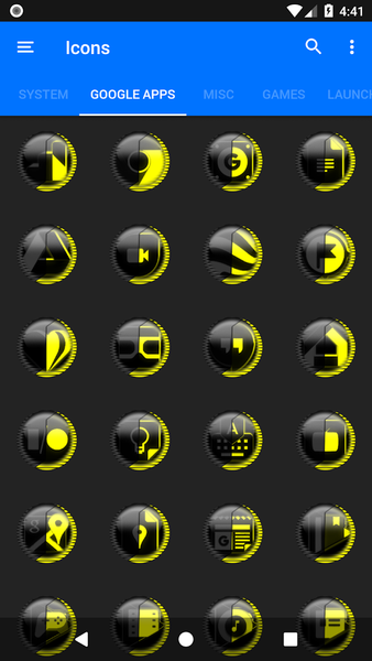 Yellow Icon Pack Style ۸ - عکس برنامه موبایلی اندروید