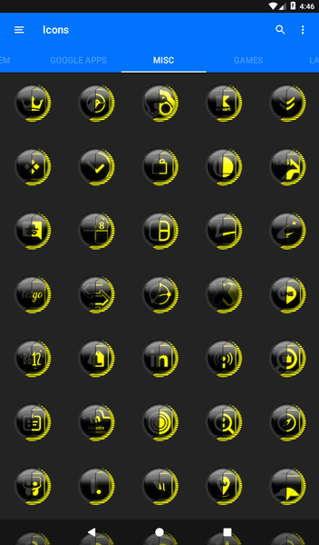 Yellow Icon Pack Style ۸ - عکس برنامه موبایلی اندروید