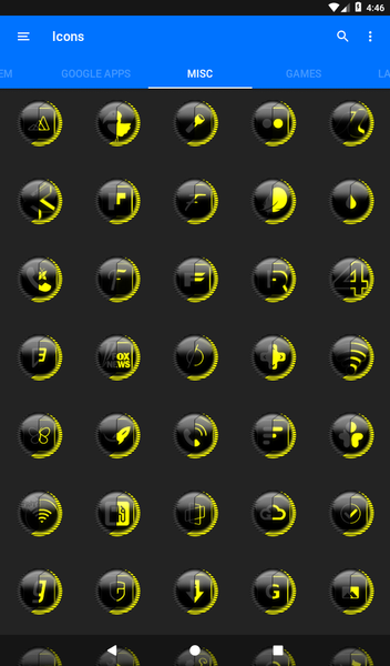 Yellow Icon Pack Style ۸ - عکس برنامه موبایلی اندروید